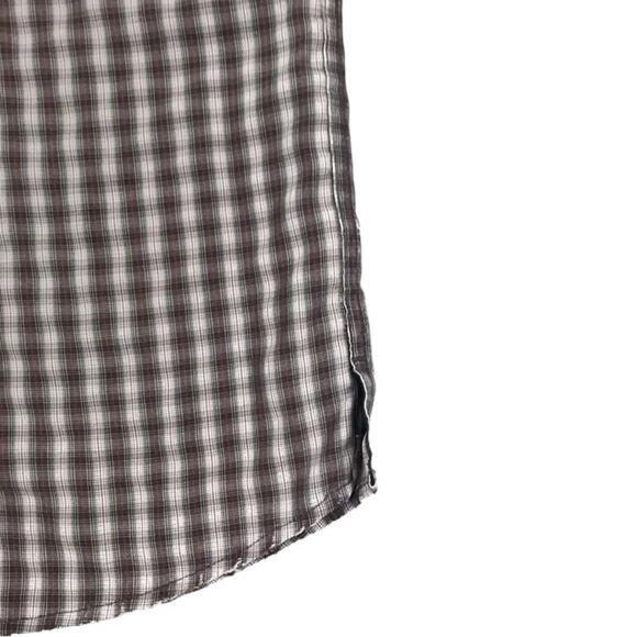 The North Face Brown & Red Plaid Button Down Long Sleeve Shirt Men's Medium - Picture 5 of 8